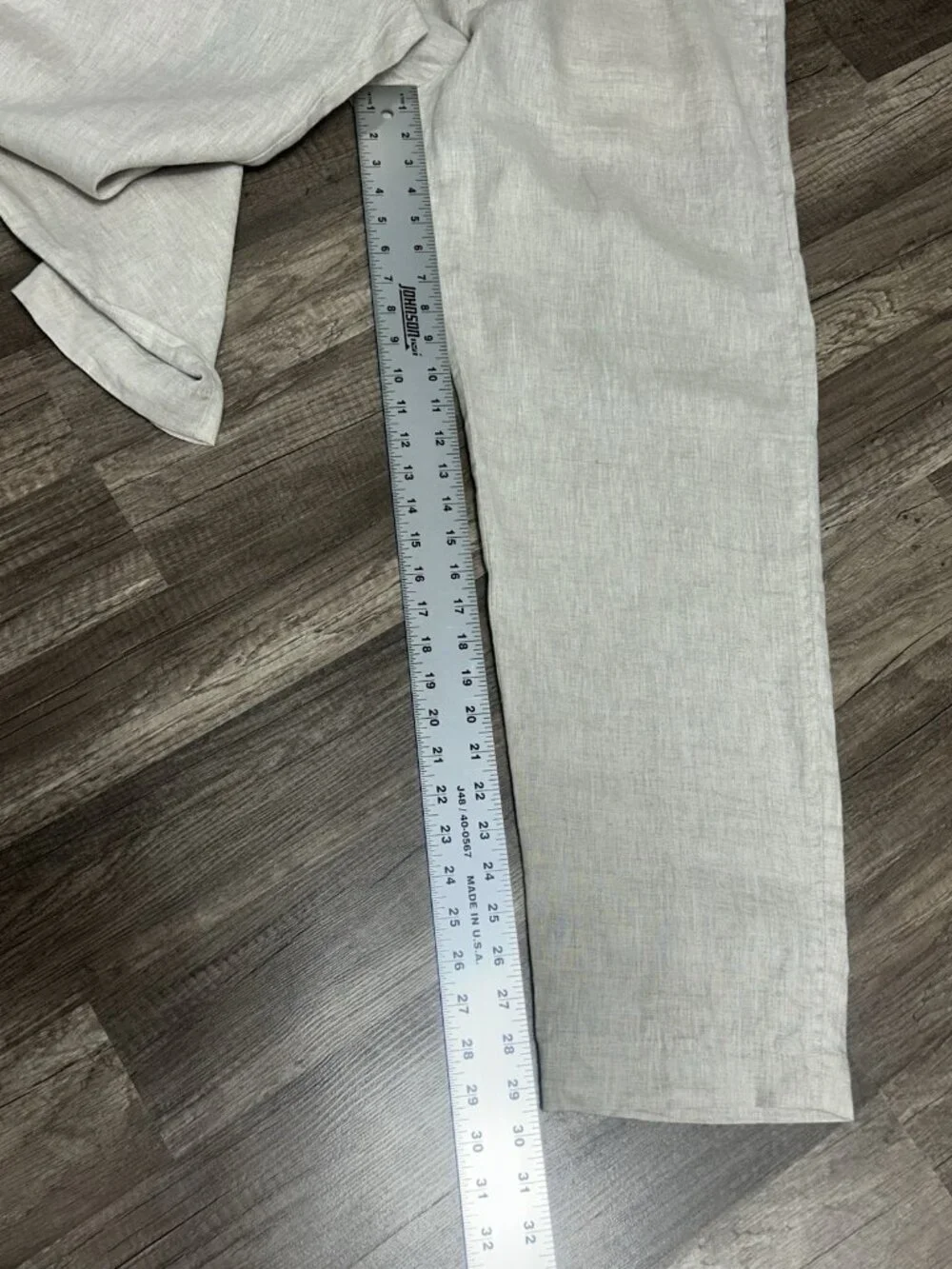 ZARA 100% Linen Ankle Pants Women's Sz XL Beige High Rise Beach Resort Vacation
